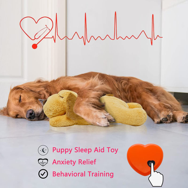 HonourHope Dog Heartbeat Toy for Anxiety Relief, Dog Soft Plush Toy Pet Calming Puppy Behavioral Training Aid Toy Pet Companion Pillow for Puppy Dog Cat Kitty Pets Heartbeat Dog - BeesActive Australia