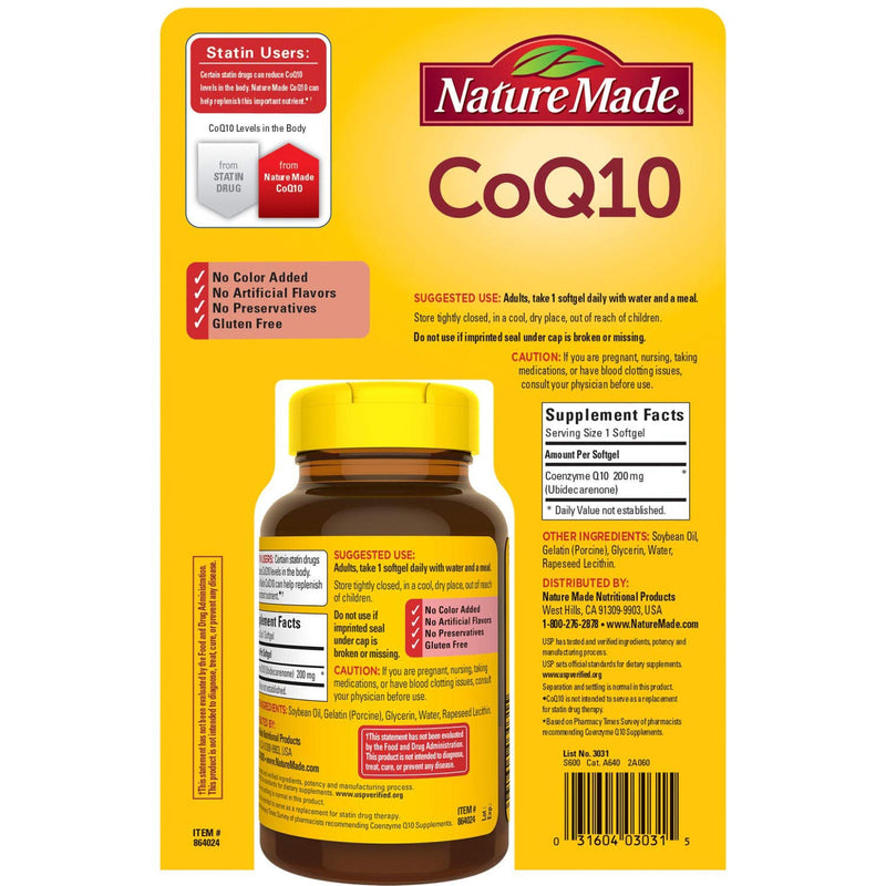 Nature Made Coq10 200 Mg, Naturally Orange, Value Size,140 Count Softgels - BeesActive Australia