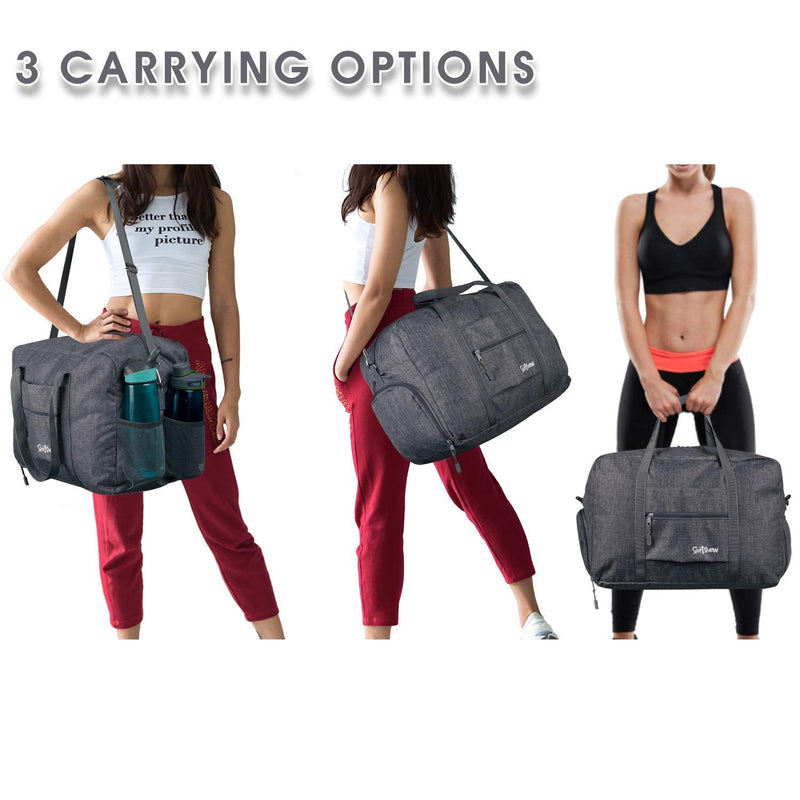 Sports Gym Bag with Wet Pocket & Shoes Compartment, Travel Duffel Bag for Men and Women Lightweight 1-Gray Medium (19") - BeesActive Australia