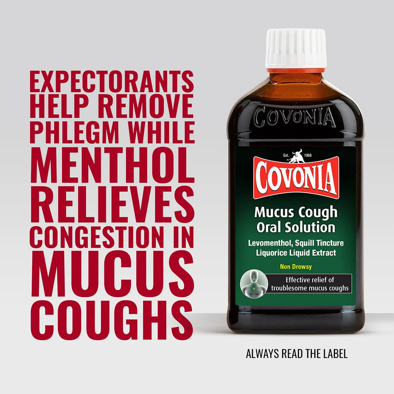 Covonia Mucus Cough Oral Solution 300ml effective relief from troublesome mucus coughs 300 ml (Pack of 1) - BeesActive Australia