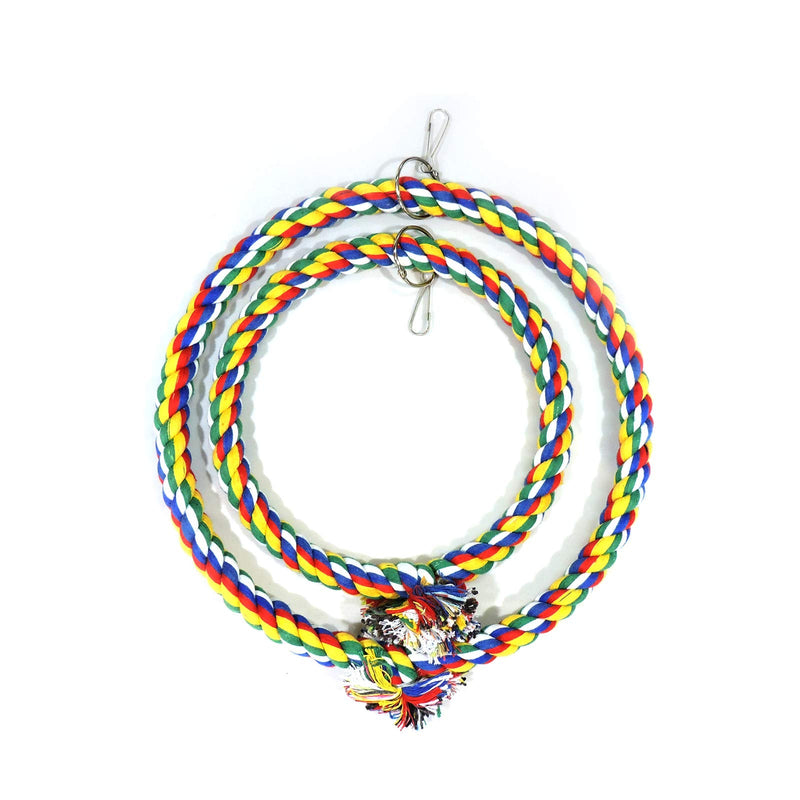 WishLotus Bird Swing, Cage Hanging Toys Cotton Rope Swing Bite Resistance Perches Toy Parrot Toy Boredom Breaker for Budgie, Cockatiels, Conures, Finches, Small Parakeets 18cm - BeesActive Australia