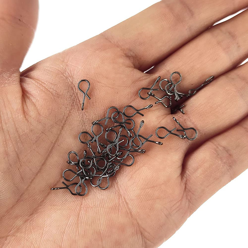 unclesportinfof No-Knot Fast Snaps Fly Fishing Snap No Knot Snaps Quick Change Connect snap for Flies Hook & Lures Black Color Pack of 100 (S-5mm/0.2"-100PCS) - BeesActive Australia