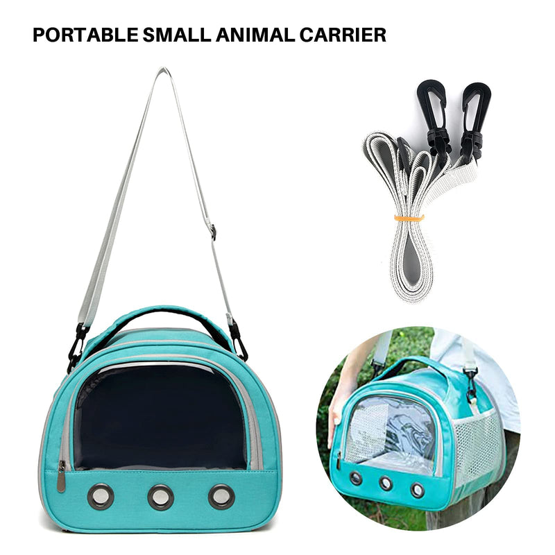 Small Pet Carrier Bag with Mat Guinea Pig Travel Carrier with Strap Portable Breathable Rabbit Carrier Outdoor Pet Bag for Squirrel Bunny Hedgehog Guinea Pig Cyan - BeesActive Australia