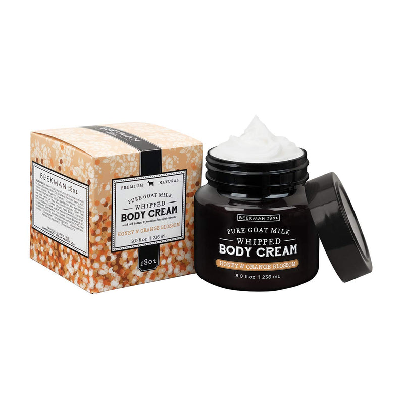 Beekman 1802 - Whipped Body Cream - Honey & Orange Blossom - Goat Milk Body Butter, Daily Hydration for Dry Skin - Naturally Exfoliating Body Cream for Sensitive Skin - Goat Milk Bodycare - 8 oz - BeesActive Australia