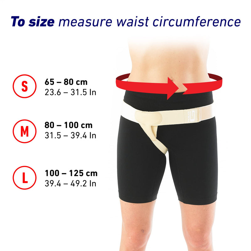 Neo-G Lower Hernia Support for Men and Women - Inguinal Hernia Support - Hernia Belt Reduces Symptoms of Overstrain & Exertion - Truss for Hernia Breathable & Adjustable - L - Right LARGE-RIGHT:Â 39.4 - 49.2 In / 100 - 125 cm - BeesActive Australia