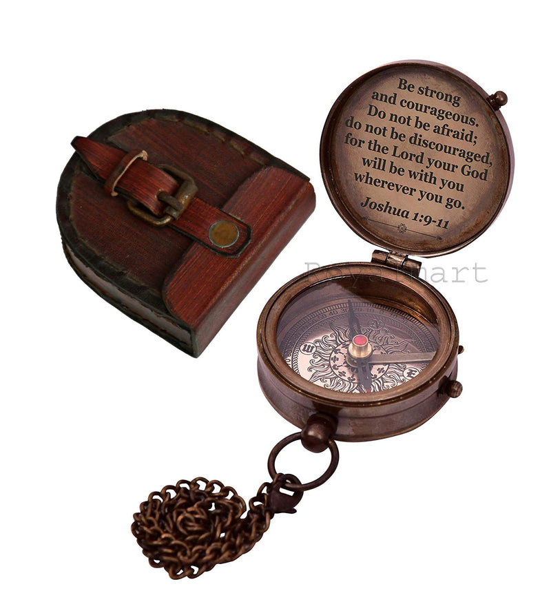 FYNJREX Baptism Gift Personalized Keepsake Compass Engraved Cross and Be Strong and Courageous, Confirmation Gift Ideas, Gift of Faith. Missionary - BeesActive Australia