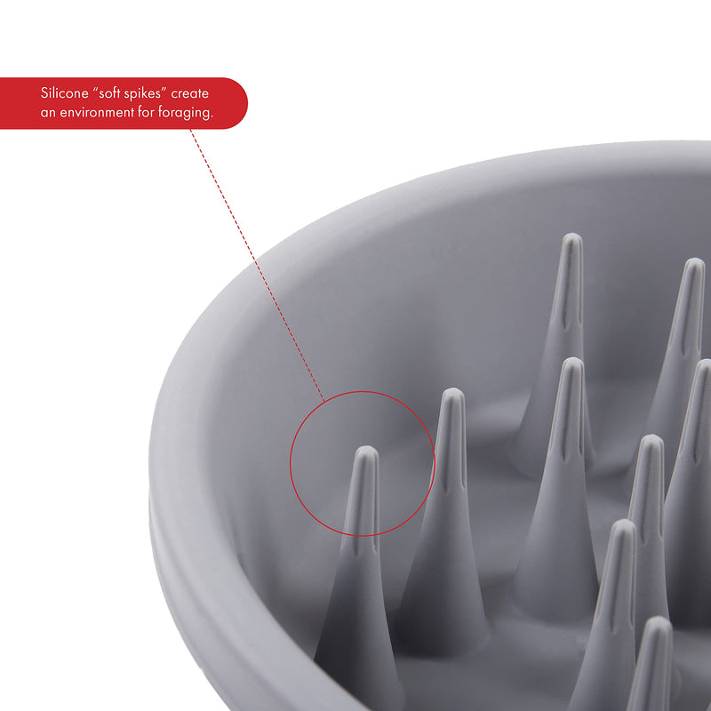 Dexas Slow Feeder Dog Bowl for Healthier Digestion, Teeth and Gums Gray 6 Cup Silicone Slow Feeder - BeesActive Australia