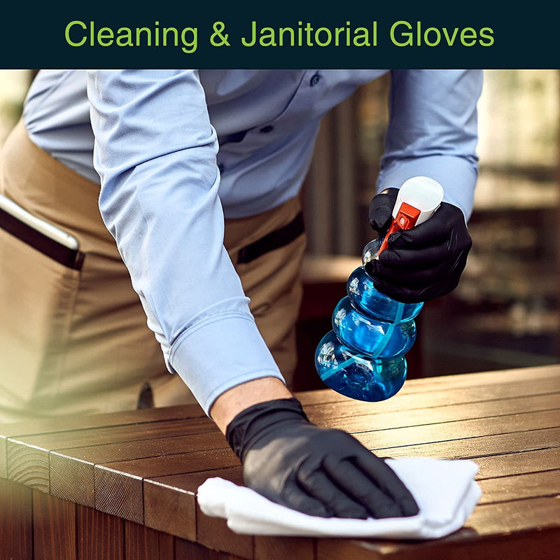 Black Vinyl Disposable Gloves | Latex Free Gloves | Powder Free Gloves | Medical Exam Gloves | Use in Surgical, Home, Cleaning, and Food Gloves | Extra Strong and Thick – Box of 100 – Black - (Large) L - BeesActive Australia