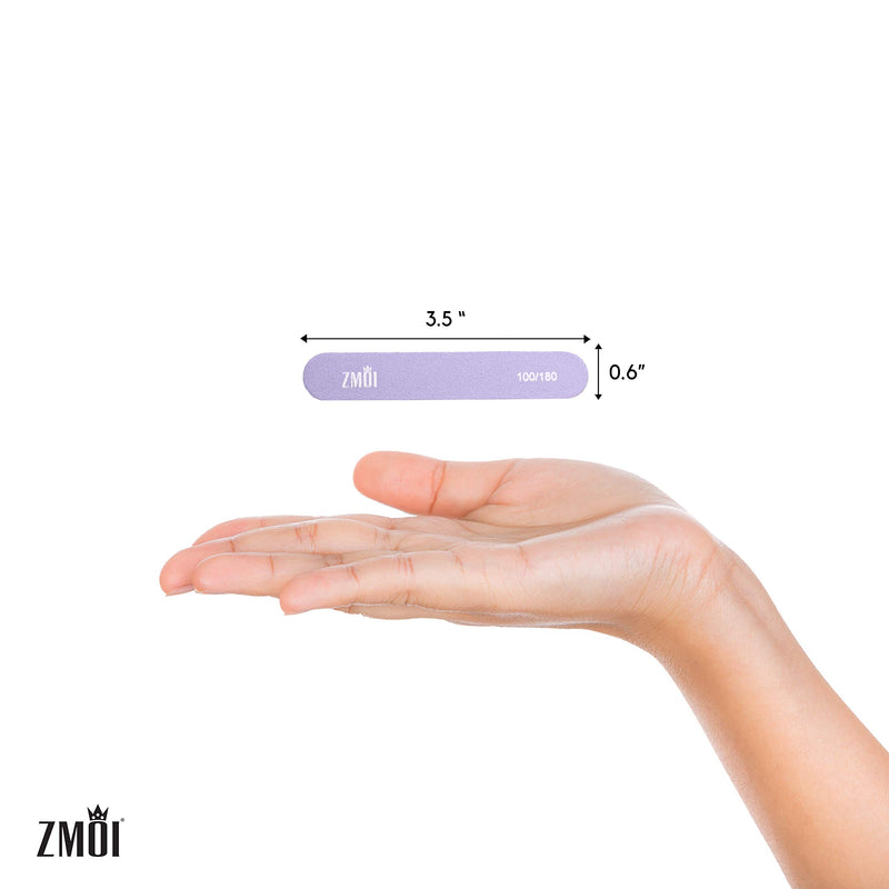 ZMOI Professional Mini Nail File – 12 Stylish - Practical Fingernail File Pack for Natural and Acrylic Nails 100/180 Emery Boards (Macaroon color) Macaroon Color - BeesActive Australia