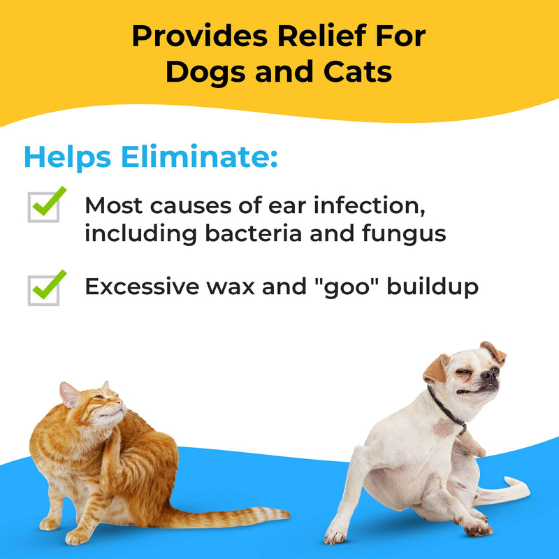 Smiling Paws Pets Medicated Tris Flush - Dog Ear Cleaner Solution and Infection Treatment for Dogs and Cats - Ear Cleaner for Dogs & Cats - Cat & Dog Ear Wash - Contains Ketoconazole - 12oz - BeesActive Australia