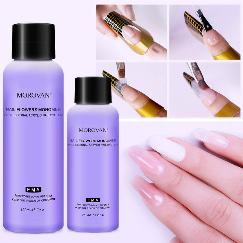 Morovan Acrylic Liquid Monomer Professional Acrylic Nail Liquid for Acrylic Powder 4 oz + 2.5 oz Non-Yellow Acrylic Liquid for Acrylic Nail Extension - BeesActive Australia