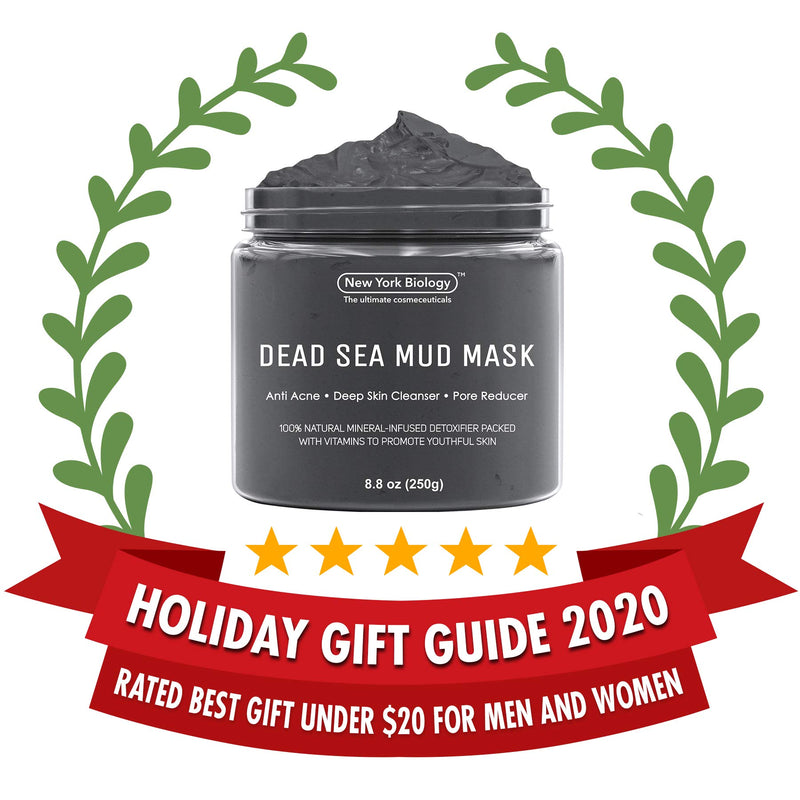New York Biology Dead Sea Mud Mask for Face and Body - Spa Quality Pore Reducer for Acne, Blackheads and Oily Skin, Natural Skincare for Women, Men - Tightens Skin for A Healthier Complexion - 8.8 oz - BeesActive Australia