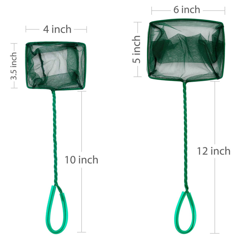 Pawfly 4/6 Inch Aquarium Fish Net Set Fish Catch Nets with Plastic Handle 6 Inch and 4 Inch - BeesActive Australia