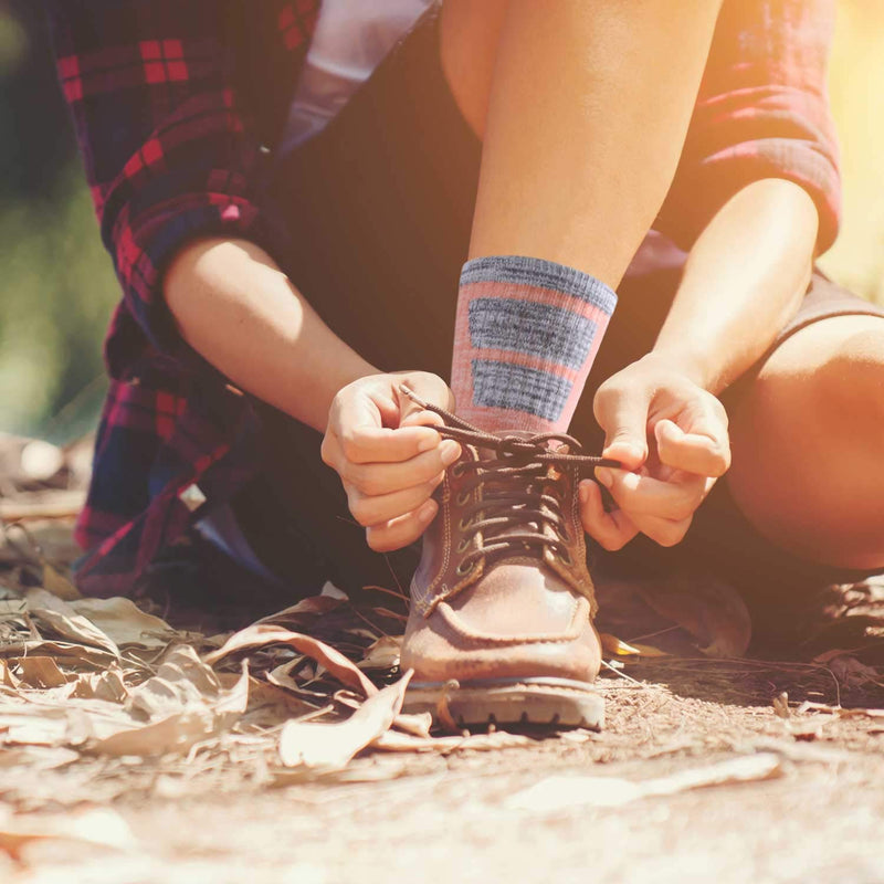 Hiking Walking Socks For Women, FEIDEER Multi-pack Outdoor Recreation Socks Moisture Wicking Crew Socks Purple/Red/Pink 4.5-7 - BeesActive Australia