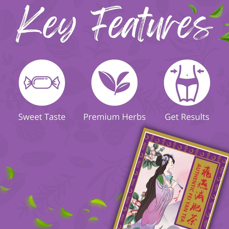 Fei Yan Diet Tea | Authentic FeiYan | Detox & Slimming Herbal Tea | Boost Metabolism & Reduce Bloating | Weight Management Cleanse | 40 Tea Bags - BeesActive Australia