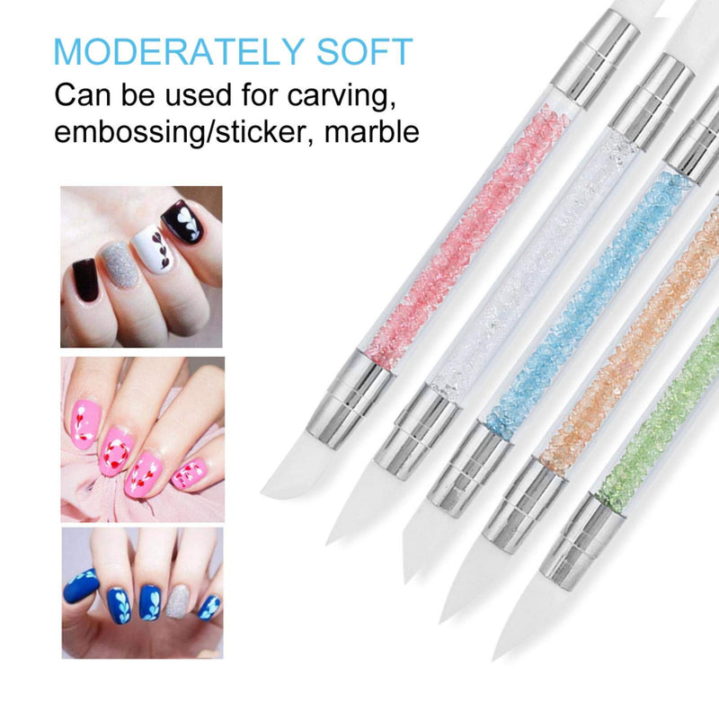 Nail Embossing Pen Nail Art Silicone Brushes for Home DIY Nail for Nail Design for Beginners - BeesActive Australia