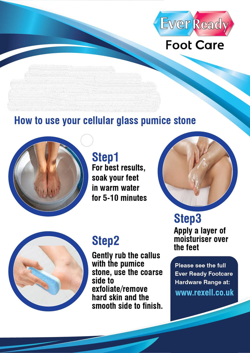 Ever Ready Dual Action Cellular Glass Pumice Stone for Feet, Callus Remover/Foot Scrubber 4 x Pack - BeesActive Australia