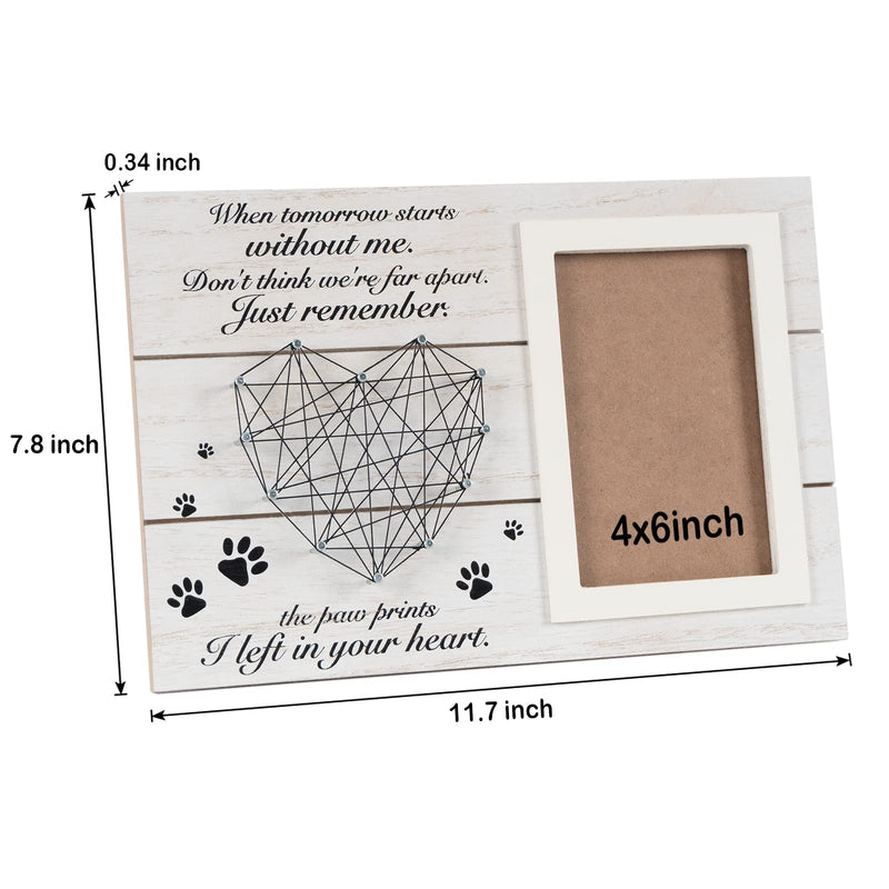 Pet Memorial Gifts, Pet Loss Memorial Frame Leave Paw Prints on Our Hearts, Paw Prints Sympathy Frame Gift for Loss of Dog and Cat White Paw Prints Photo Frame - BeesActive Australia