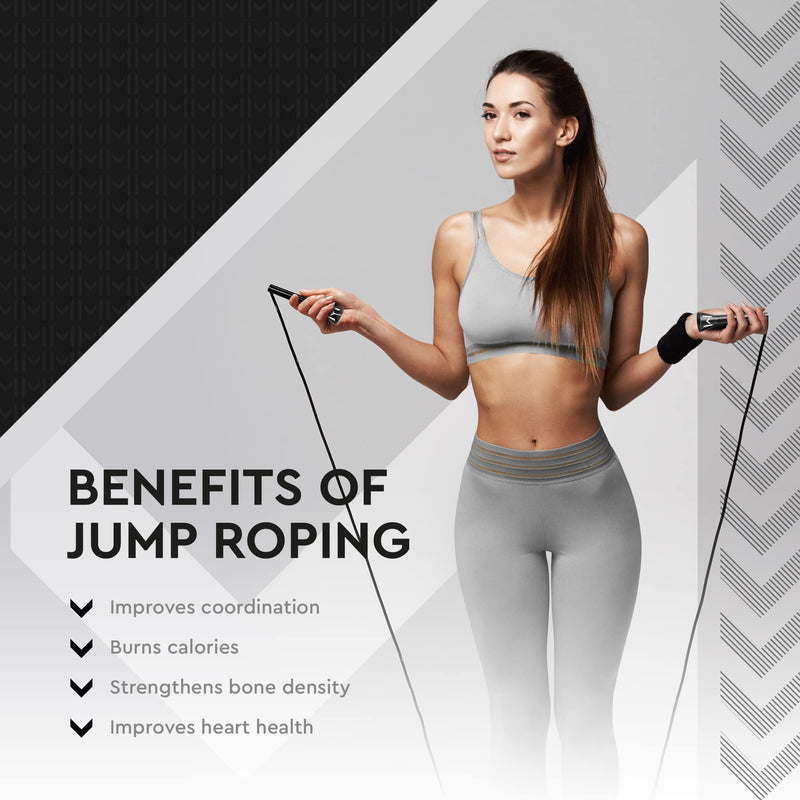 Motivated Mindset Jump Rope for Exercise, Speed and Endurance Training - 5.5” Handles - Skipping Rope for Kids & Adults Aerobic Training at Home or Outdoors - Travel Bag Included - BeesActive Australia