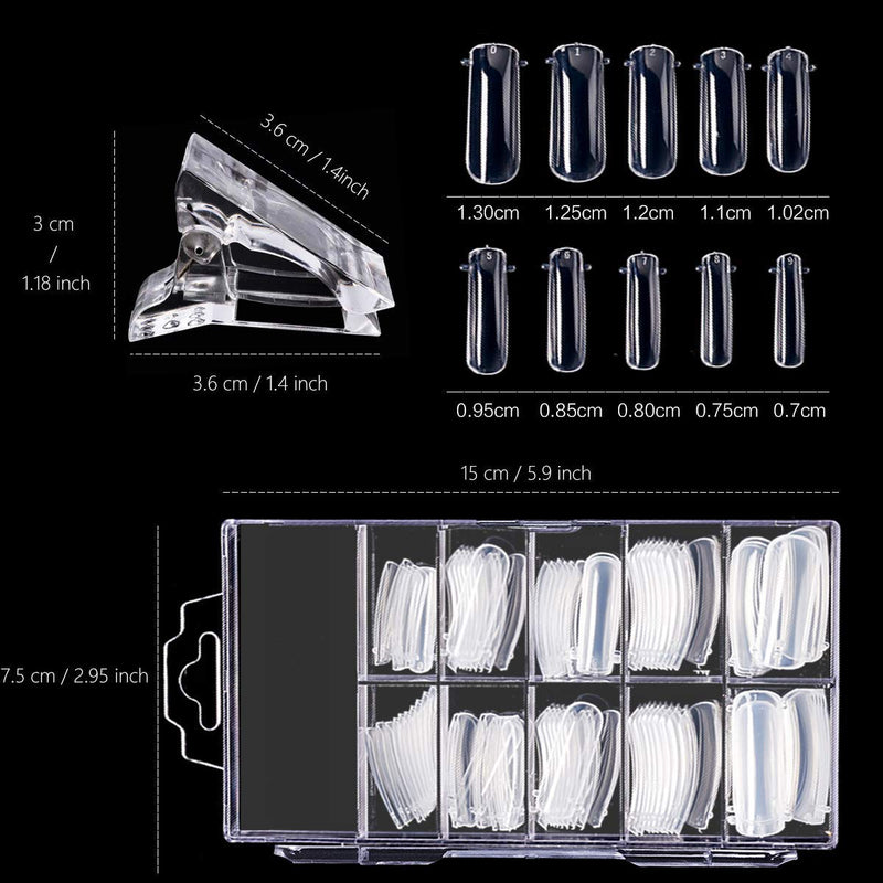 Polygel Nail Dual Forms with Dual Nail Form Clips Kit 108PCS for Quick Building Polygel Extension Nail Dual Forms Acrylic Nails forms Nail Art Tool - BeesActive Australia