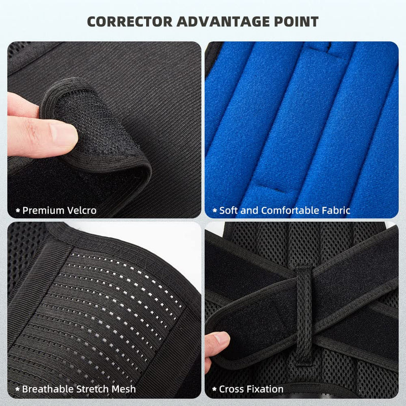 Upgraded Back Brace Posture Corrector for Women and Men - Relief for Neck, Back,and Shoulder Pain - Full Adjustable and Breathable Posture Back Brace - Improve Back Posture and Provide Lumbar Support Medium - BeesActive Australia