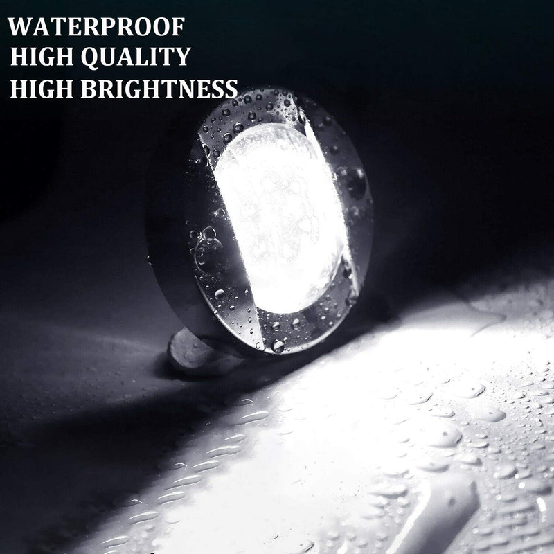 PSEQT 3'' Marine Boat Interior Lights,Round 12V Waterproof Deck LED Courtesy Light,White Stern Transom Anchor Light LED Night Fishing Lights Surface mount (2PCS) White - BeesActive Australia