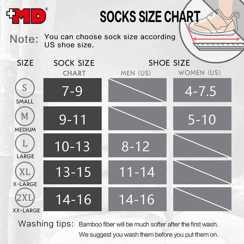 +MD Ultra Soft Athletic Bamboo Socks for Women and Men with Cushioned Sole No Show Casual Socks 10-13 White(6pairs) - BeesActive Australia