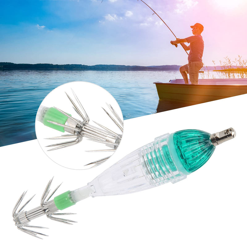 VGEBY Fishing Lure Light, Fishing LED Lure Light Squid Shape Green Light Color Bait Underwater Lamp with Hook - BeesActive Australia