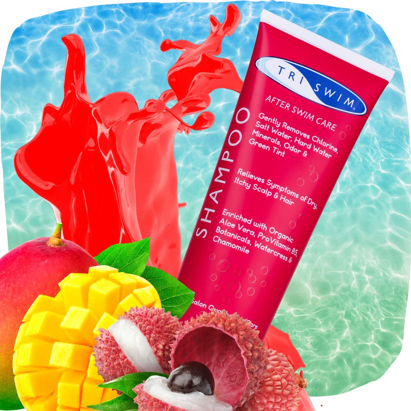 TRISWIM Moisturizing Chlorine Removing Shampoo For Swimmers Lychee Mango (250ml) 250 ml (Pack of 1) - BeesActive Australia