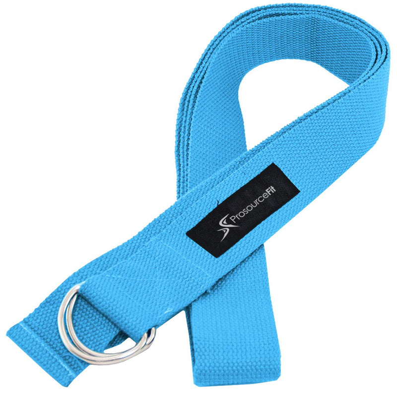 Prosource Fit Metal D-Ring Yoga Strap 8’ Durable Cotton for Stretching and Flexibility - BeesActive Australia