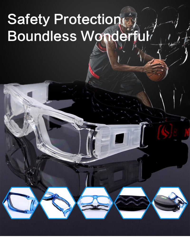 Runspeed Unisex Sports Basketball Glasses Anti-Fog Protective Safety Goggles Transparent Grey84 - BeesActive Australia