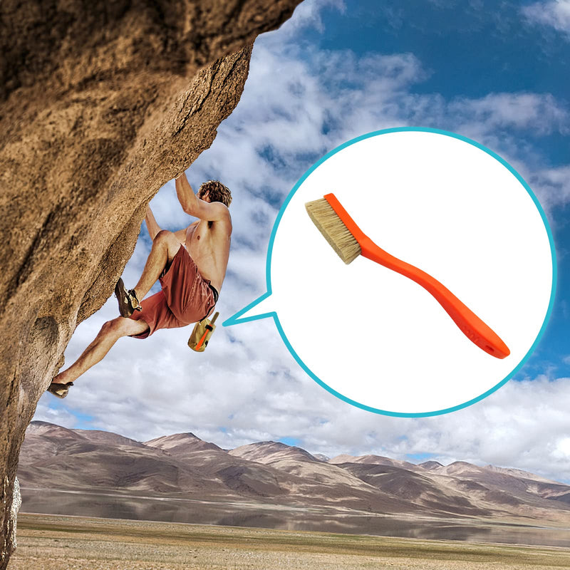 TWO STONES Climbing & Bouldering Brush with Natural Firm Boar's Hair Bristles and Durable Handle, Climbing Chalk Brush Designed for Ultimate Performance on Climbing Wall Indoor or Outdoor Black&Grey - BeesActive Australia