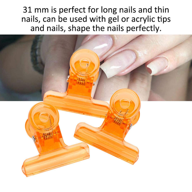 5pcs 4 Colors Curve Nail Extension Clips, Multi-functional Plastic Nail Art Accessories, nail shaping tools, fixed nail shape(Orange) Orange - BeesActive Australia