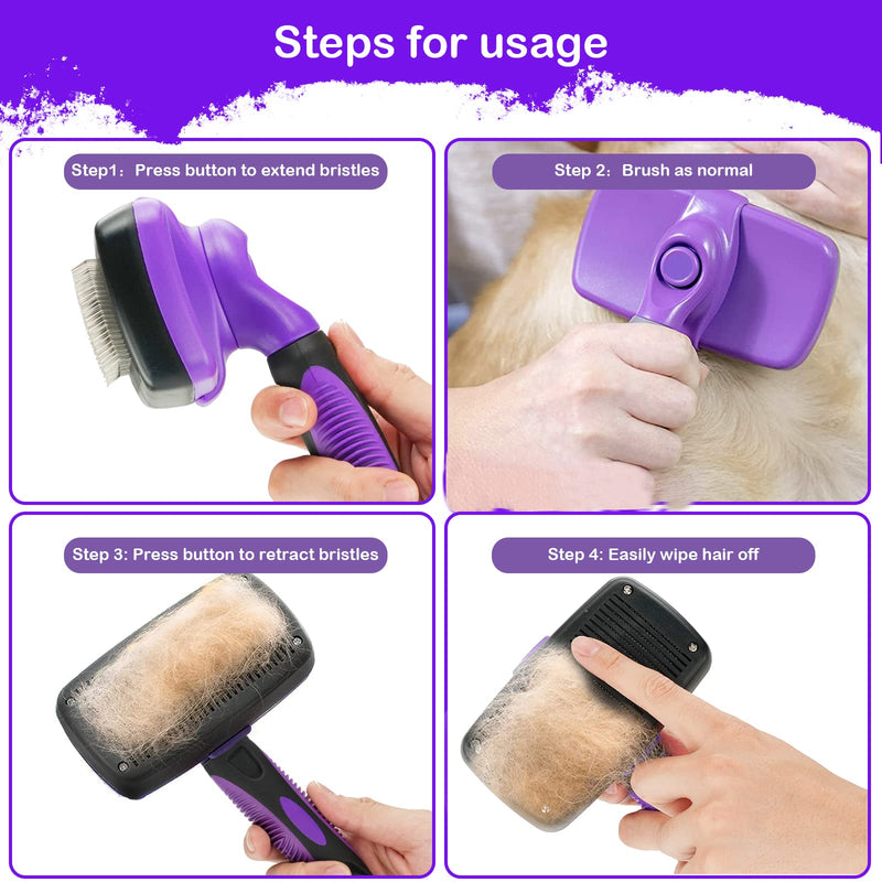 ZNOKA Pet Grooming Brush, The Ultimate Dog Brushes for Shedding Hair, Fur, Comb for Grooming Long Haired & Short Haired Dogs, Cats, Rabbits & More, Shedding and Grooming Tool for Dog and Cat Brush - BeesActive Australia