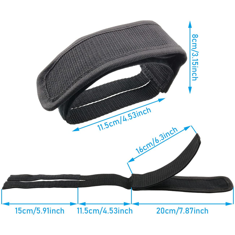 WHYHKJ 1 Pair 47x5cm Nylon Bike Bicycle Adhesive Straps Pedal Toe Clip Strap Belt for Fixed Gear Bike Outdoor Cycling, Black - BeesActive Australia