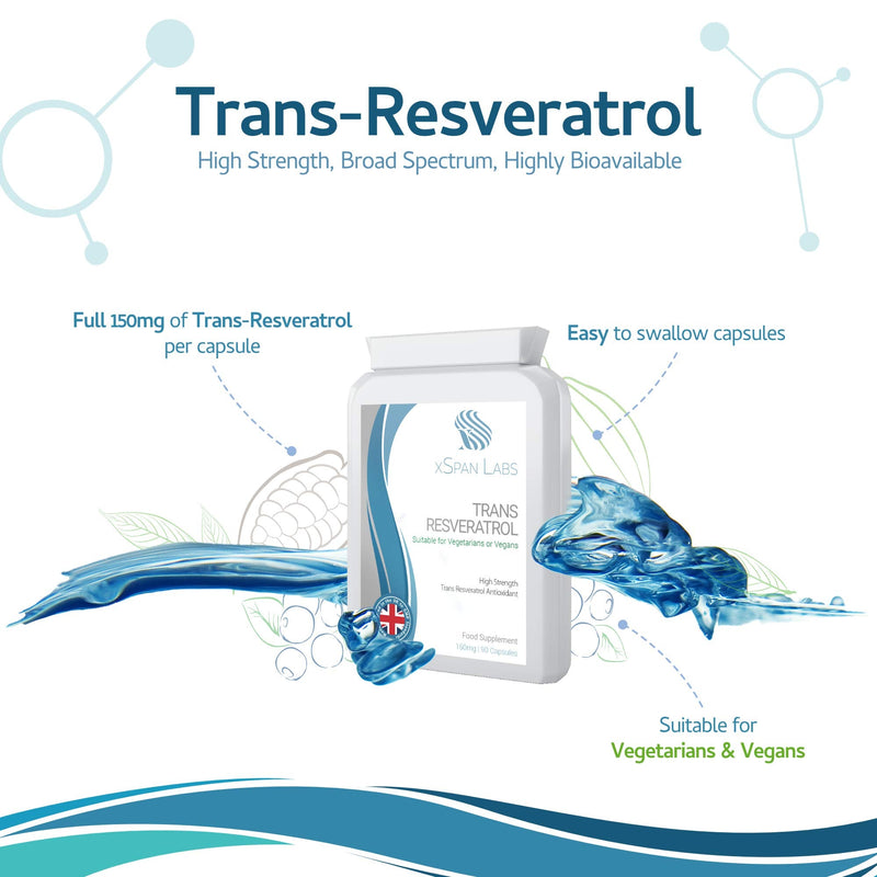 Trans-Resveratrol 150mg 90 Capsules - high Strength, Broad Spectrum, Highly bioavailable, Natural Trans resveratrol Formula - BeesActive Australia