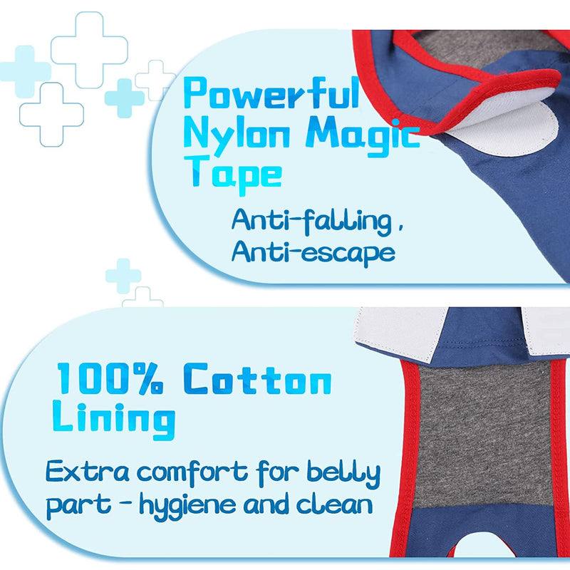 Supet Dog Recovery Suit for Dogs Cats After Surgery, Pet Surgery Recovery for Dog Substitute E-Collar & Cone, Prevent Licking Dog Wound Puppy Surgical Clothes L（ Back Length：15.7"-18.9"） Blue - BeesActive Australia