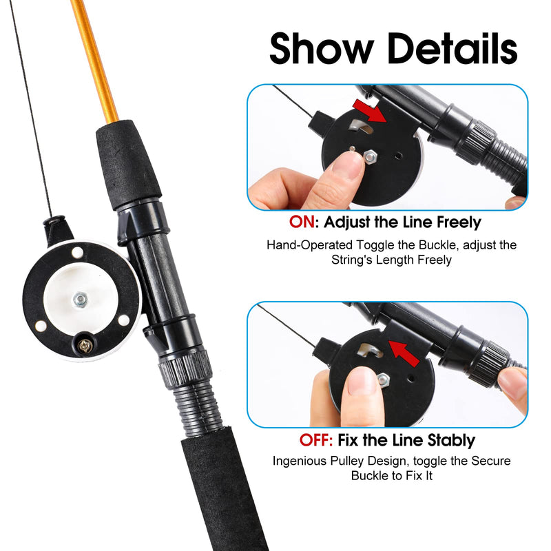 9 PCS Cat Fishing Pole Toy, Retractable Cat Feather Toys with Cat Wand Plush Fish Worm Feathers with Bells Catnip Interactive Cat Teaser Toys for Kitten Cat 9PCS CAT FISHING POLE TOY - BeesActive Australia