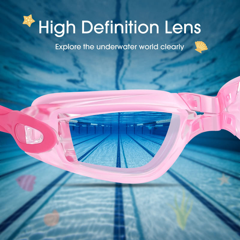 Vatefery Kids Swim Goggles 2 Packs Swimming goggles for kids Ages 6-14 Children Girls and Boys A.pink&purple - BeesActive Australia