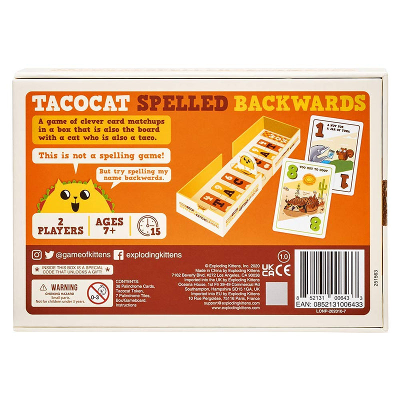 Tacocat Spelled Backwards - Family Card Game - Card Game for Adults, Teens & Kids - BeesActive Australia