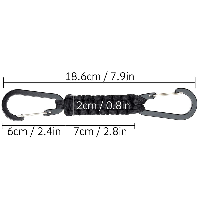 EOTW Paracord Keychain Clip Carabiner Paracord Lanyard for Keys Men Women 2Pack 2 Carabiner Hanger Hook - BeesActive Australia