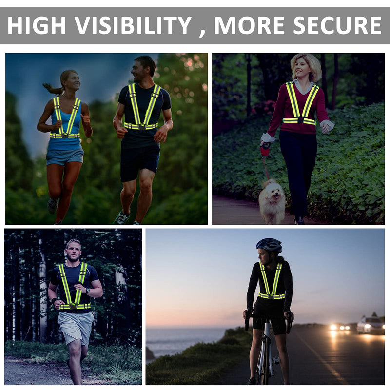 Miushion Reflective Vest - Running Vest Reflector, Reflective Running Vest with Safety Straps, High Visibility Reflector A-2pcs Vests - BeesActive Australia