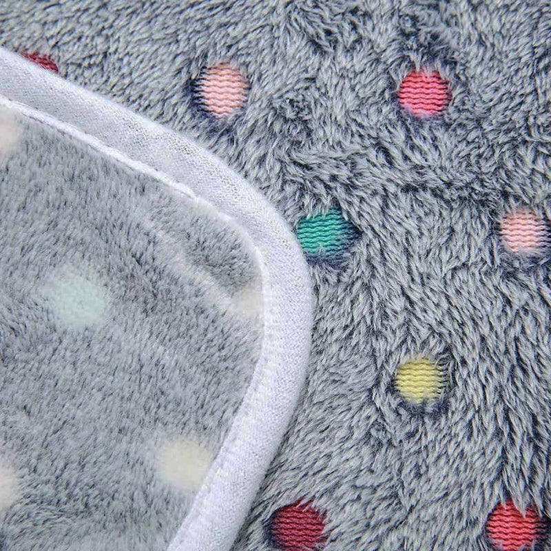 1 Pack 2 Pet Blankets for Dogs Cats, Fleece Print Dog Cat Blankets for Small Medium Large Puppy Kitten Medium(Pack of 2) Dot Grey Brown - BeesActive Australia