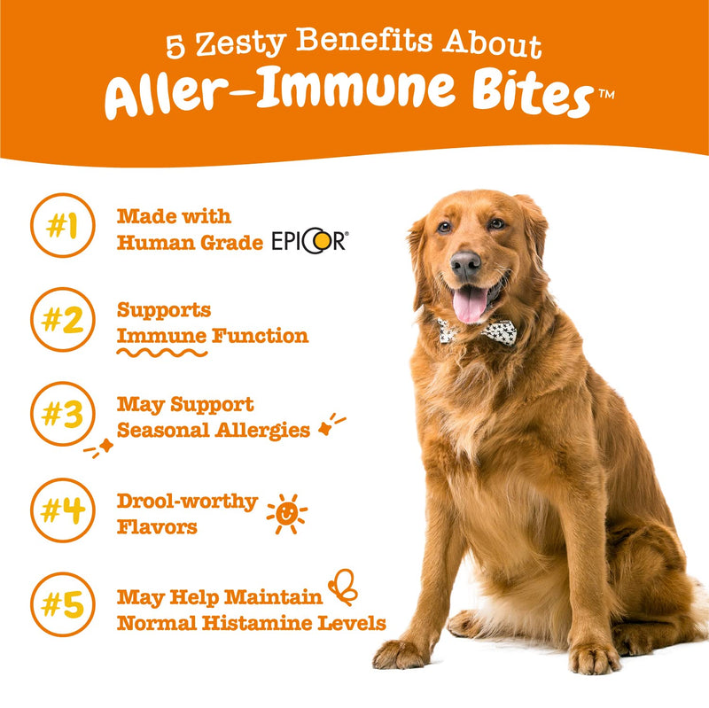 Zesty Paws Allergy Immune Supplement for Dogs - with Omega 3 Wild Alaskan Salmon Fish Oil & EpiCor + Digestive Prebiotics & Probiotics - Anti Itch & Skin Hot Spots + Seasonal Allergies All Ages 90 Count (Pack of 1) - BeesActive Australia