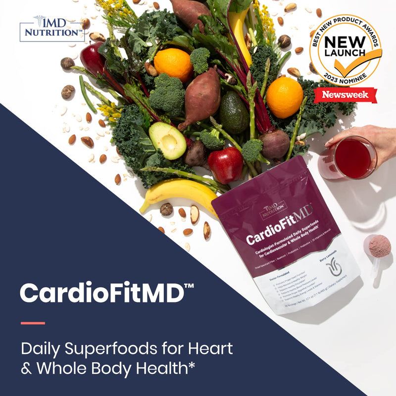 1MD Nutrition CardioFitMD - Vegan Beets Superfood Keto-Friendly Heart Health Powder - Nitric Oxide Supplement - Beet Root Powder for Healthy Blood Pressure & Circulation - High Fiber Drink - 30 Days 1.06 Pound (Pack of 1) - BeesActive Australia