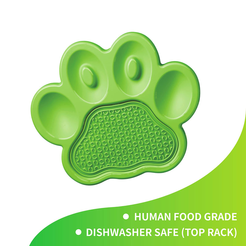 PetDreamHouse PAW 2-in-1 Slow Feeder Interactive Bowl with Removable Lick Mat - Green - BeesActive Australia
