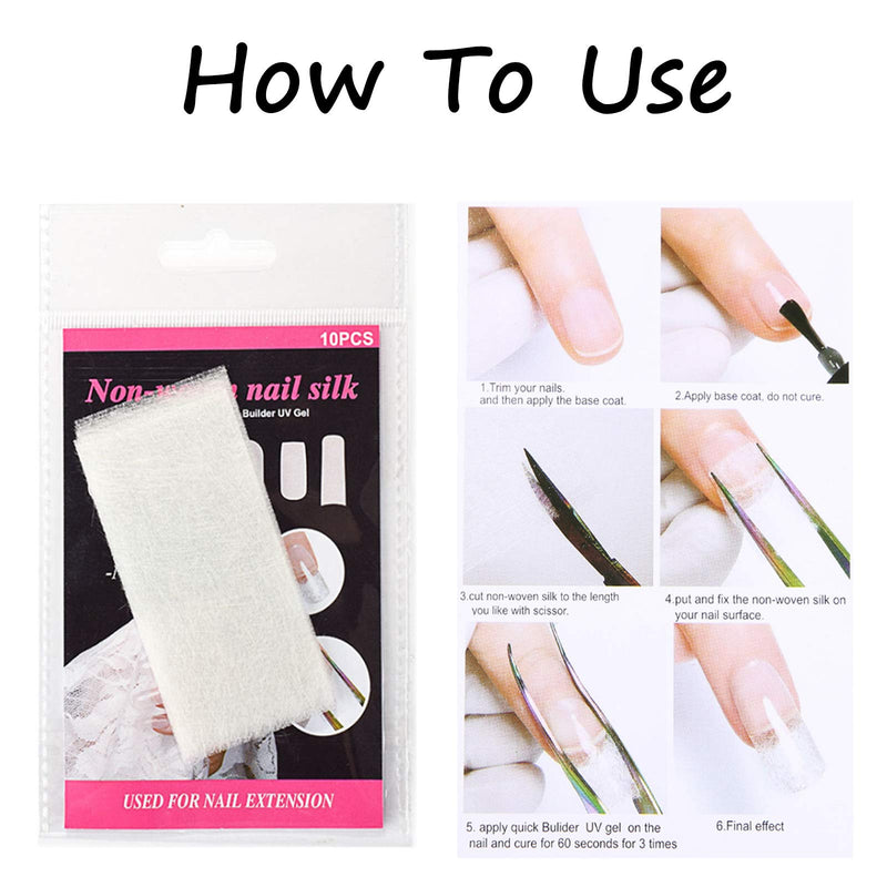 Vcedas Fiberglass Nail Kit for Nail Art Quick Extension Gel 8ML Magical Nail Extension Gel 10PCS Silk Fiberglass Nail Wrap for Extension Finger (2PCS) 2PCS - BeesActive Australia