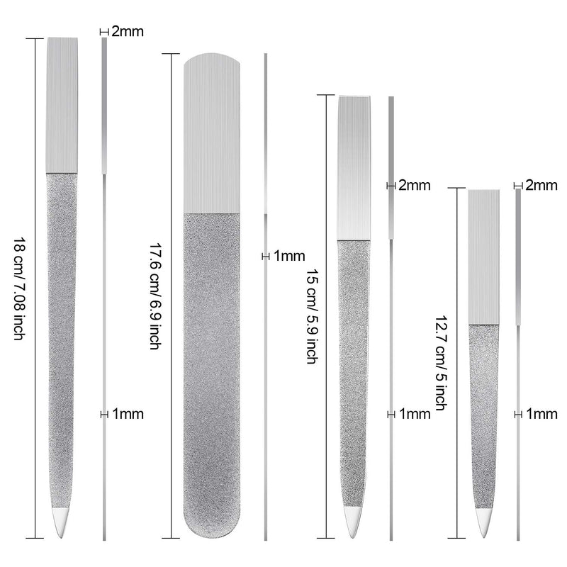 8 Pieces Diamond Nail File Set Assorted Sapphire Metal Nail File Stainless Steel Double Side Nail File Manicure Files for Salon Home and Travel - BeesActive Australia