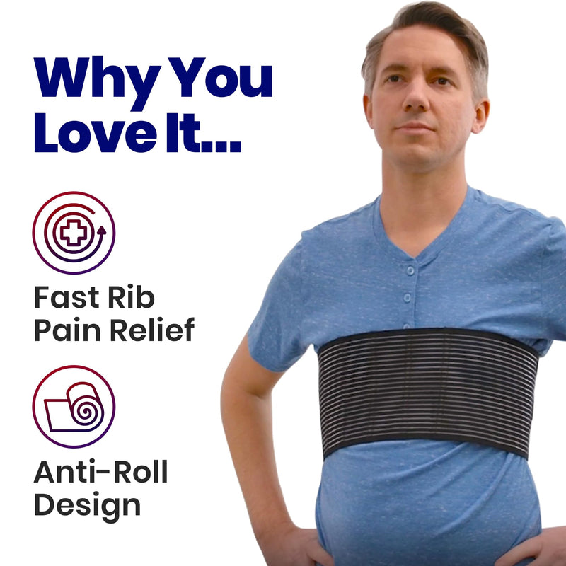 Chest Binder Rib Brace – Rib Belt to Reduce Rib Cage Pain. Chest Compression Support for Rib Muscle Injuries, Bruised Ribs or Rib Flare. Breathable Chest Wrap Breast Binder for Women or Men (S/Med) S/M (Pack of 1) - BeesActive Australia