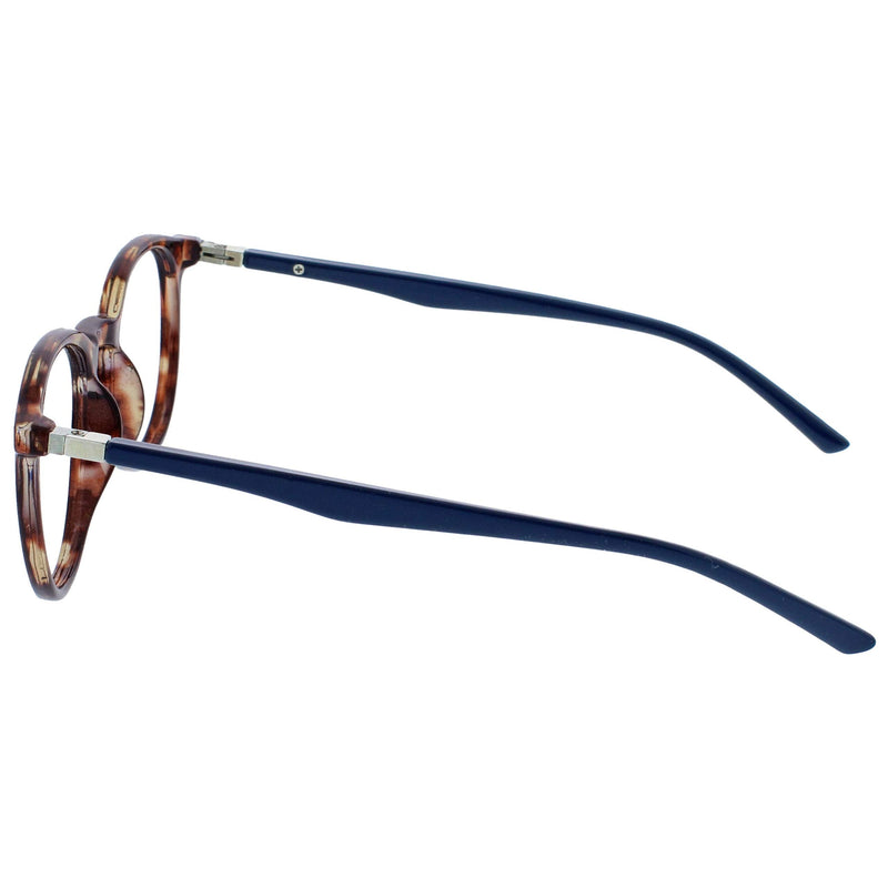 Opulize Met 2 Pack Blue Light Blocking Reading Glasses Computer Gaming Brown Tortoiseshell Mens Womens BB60-2 +1.50 +1.50 Magnification (Pack of 2) Brown Tortoiseshell Front Navy Blue Arms - BeesActive Australia